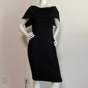 Modern Citizen Black Bateau Neck Cape Midi Dress Size M